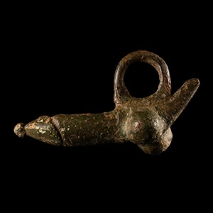 Roman Bronze Phallic Pendant