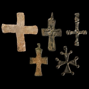 Medieval Bronze Cross Pendant Collection