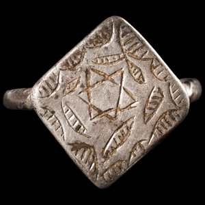 Late Medieval Silver Ring with Star of David