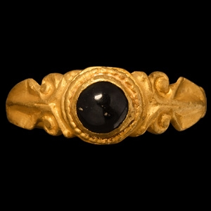Merovingian Gold Ring with Garnet Gemstone
