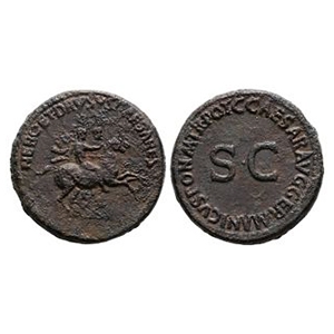 Ancient Roman Imperial Coins - Caligula  - Nero and Drusus AE Dupondius