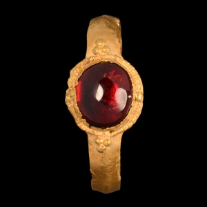 Medieval Gold Ring with Garnet
