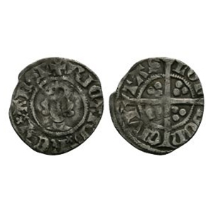 English Medieval Coins - Richard II - Long Cross AR Halfpenny