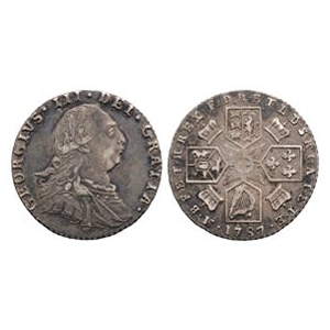 English Milled Coins - George III - 1787 - AR Sixpence