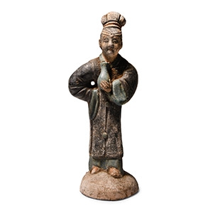 Chinese Qing Glazed Ceramic Female Attendant