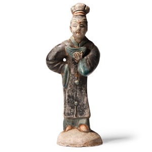 Chinese Qing Glazed Ceramic Female Attendant