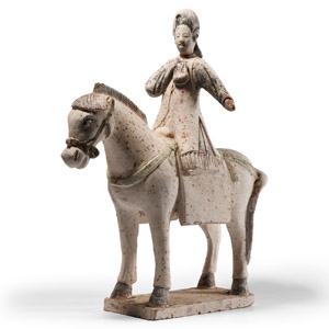 Chinese Ming Glazed Ceramic Horse and Rider