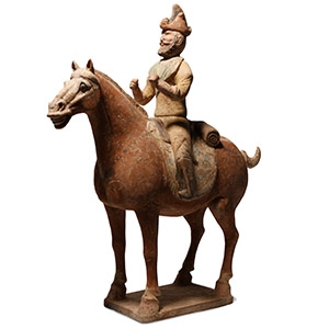 Chinese Tang Terracotta Hunter on Horseback