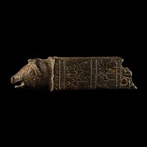 Bronze Knife Handle with Boars Head