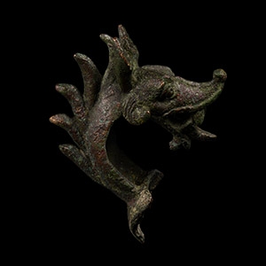 Anglo-Norman Bronze Dragon Head Finial