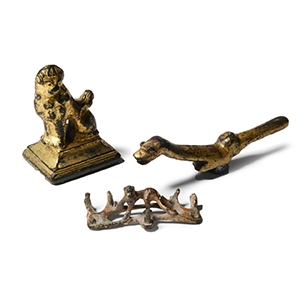 Medieval Gilt Bronze Animal Collection