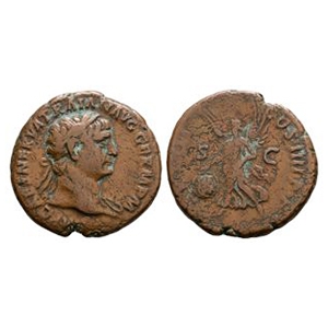 Ancient Roman Imperial Coins - Trajan - Victory AE As