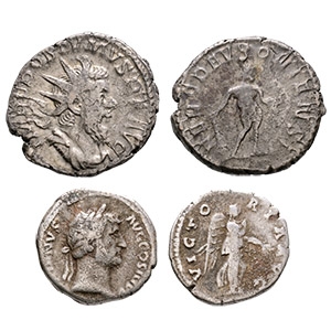 Ancient Roman Imperial Coins - Hadrian and Postumus - Denarius and Antoninianus [2]