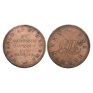 World Tokens - St Helena and Ascension - Dickson and Taylor - Halfpenny Token
