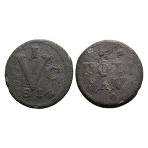 World Coins - Java - British Occupation - 1814 - Tin Duit