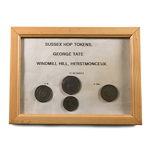 British Tokens - Sussex - Tate - Framed Hop Tokens Set [4]