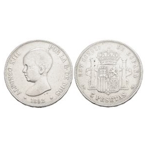 World Coins - Spain - Alfonso XIII - 1892 - 5 Pesetas