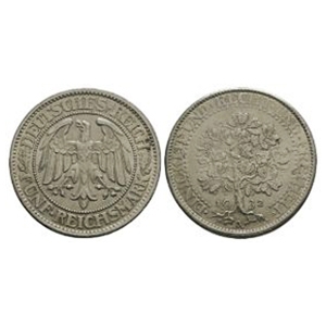 World Coins - Germany - 1932 - Oak Tree 5 Marks