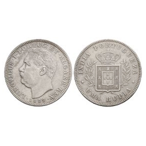 World Coins - India - Portuguese - Luiz I - 1882 - Rupia