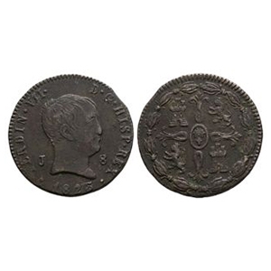 World Coins - Spain - Ferdinand VII - 1823 - 8 Maravedis