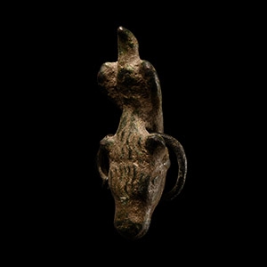 Greek Bronze Eagle Standing on Bulls Head