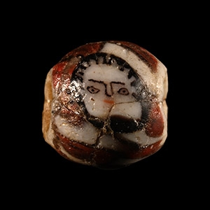 Roman Glass Face Bead