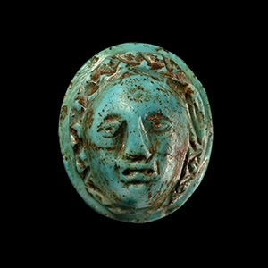 Roman Turquoise Cameo with Head of Medusa