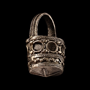 Pre-Viking Silver Filigree Bucket Pendant