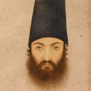 Indian Framed Watercolour Portrait of Amin Kakin