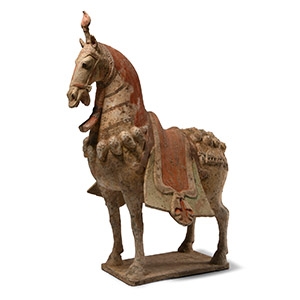 Chinese Northern Qi Ceramic Caparisoned Horse