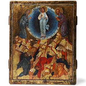 German Gilt Wooden Transfiguration Icon
