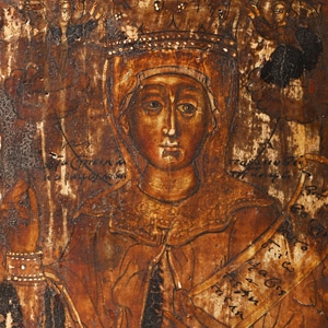 Gilt Painted Wooden Icon of Saint Paraskevi