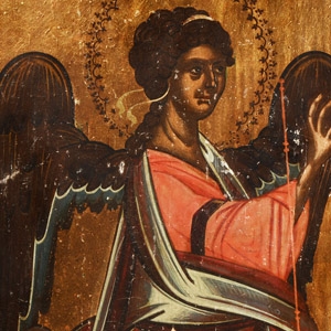 Gilt Wooden Icon of Archangel Gabriel