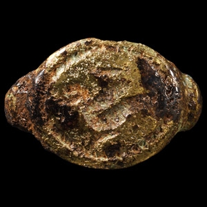 Greek Bronze Ring with Bird