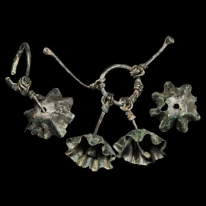 Western Asiatic Bronze Flower Pendant Group