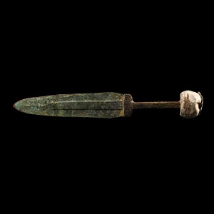 Western Asiatic Bronze Dagger with Stone Pommel