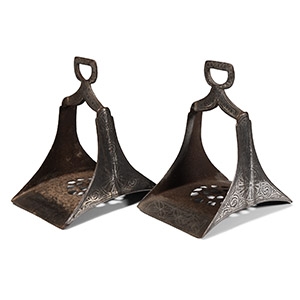 Ottoman Silvered Stirrup Pair