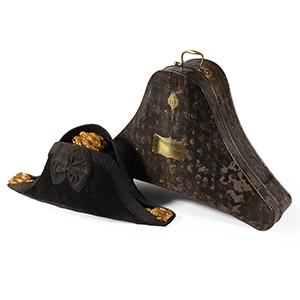 Admiral Thomas Leeke Massie Cased Cocked Naval Hat and Box