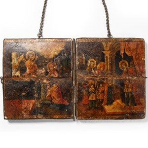 Greek Icon with the Presentation and Annunciation