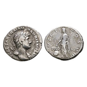 Ancient Roman Imperial Coins - Hadrian - Providentia Denarius