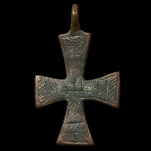 Byzantine Bronze Pectoral Cross Pendant