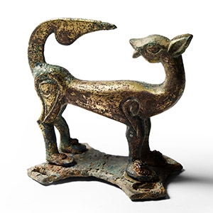 Scandinavian Viking Gilt Bronze Great Beast Weather Vane Terminal