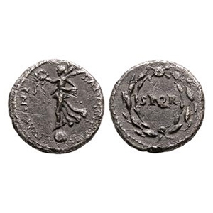 Ancient Roman Imperial Coins - Civil War - Revolt of Vindex - Victory AR Denarius