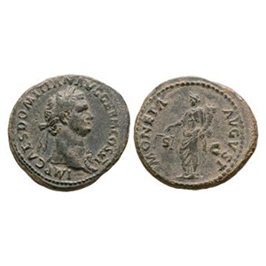Ancient Roman Imperial Coins - Domitian - Moneta AE As