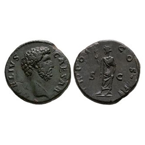 Ancient Roman Imperial Coins - Aelius - Spes AE As