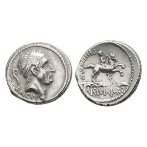 Ancient Roman Republican Coins - L Marcius Philippus - Ancus Marcius AR Denarius