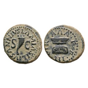Ancient Roman Imperial Coins - Augustus - Lammius Silius Annius AE Quadrans