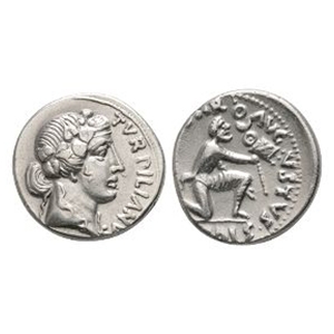 Ancient Roman Imperial Coins - Augustus - P. Petronius Turpilianus AR Denarius