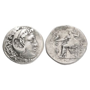 Ancient Greek Coins - Macedonia - Alexander III (the Great) - Countermarked Zeus AR Tetradrachm