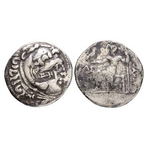 Ancient Greek Coins - Macedonia - Alexander III (the Great) - Countermarked Zeus AR Tetradrachm